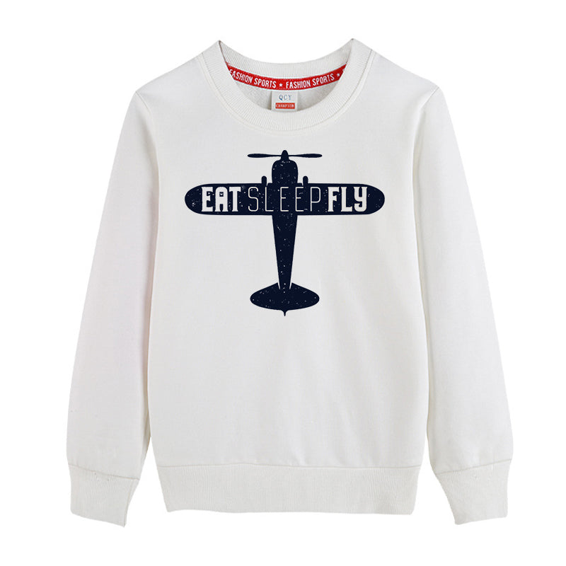 Eat Sleep Fly & Propeller Designed "CHILDREN" Sweatshirts