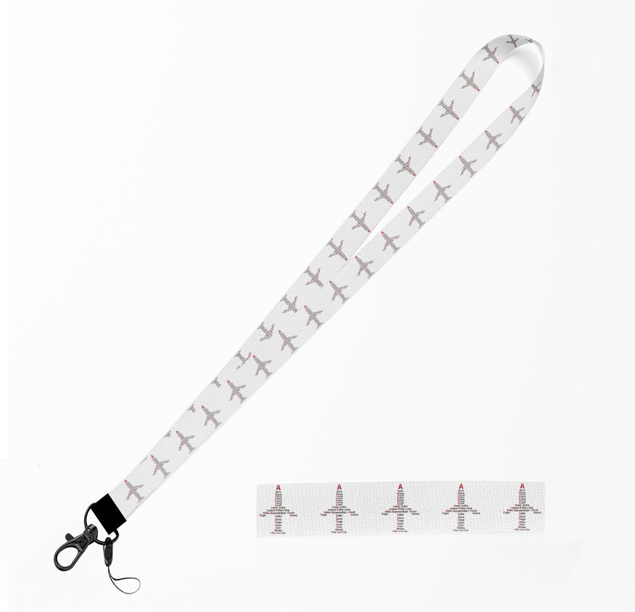 Airplane Shape Aviation Alphabet Designed Lanyard & ID Holders