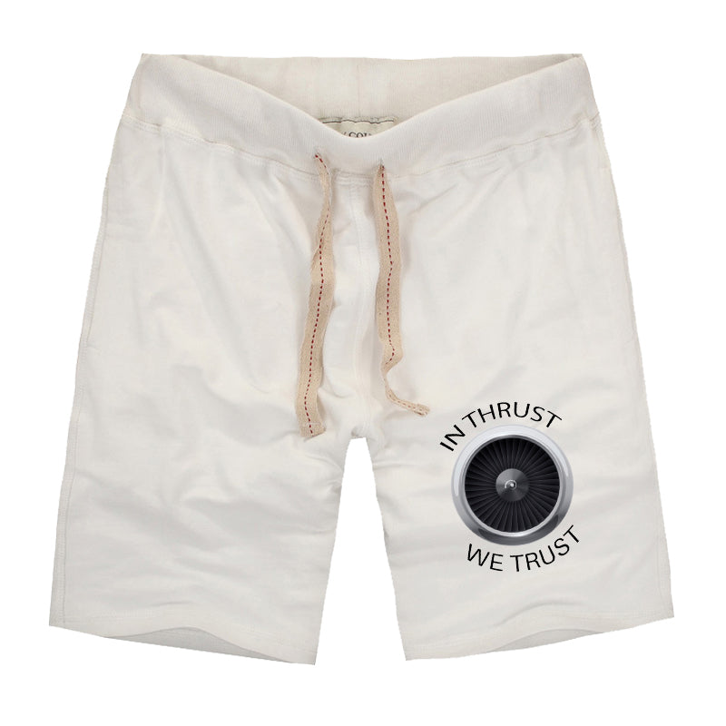 In Thrust We Trust Designed Cotton Shorts