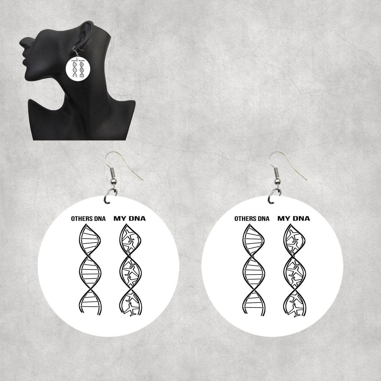 Aviation DNA Designed Wooden Drop Earrings