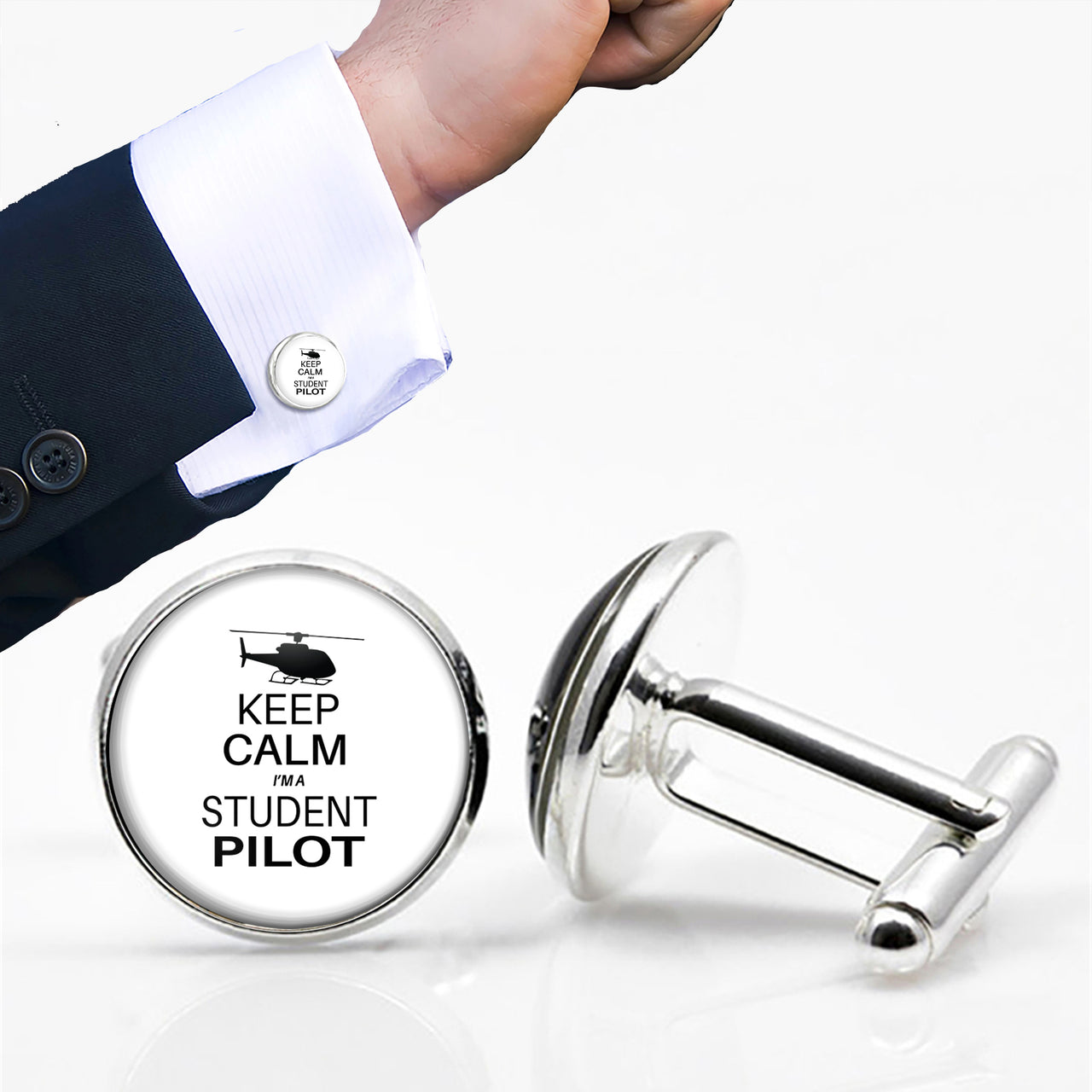 Student Pilot (Helicopter) Designed Cuff Links