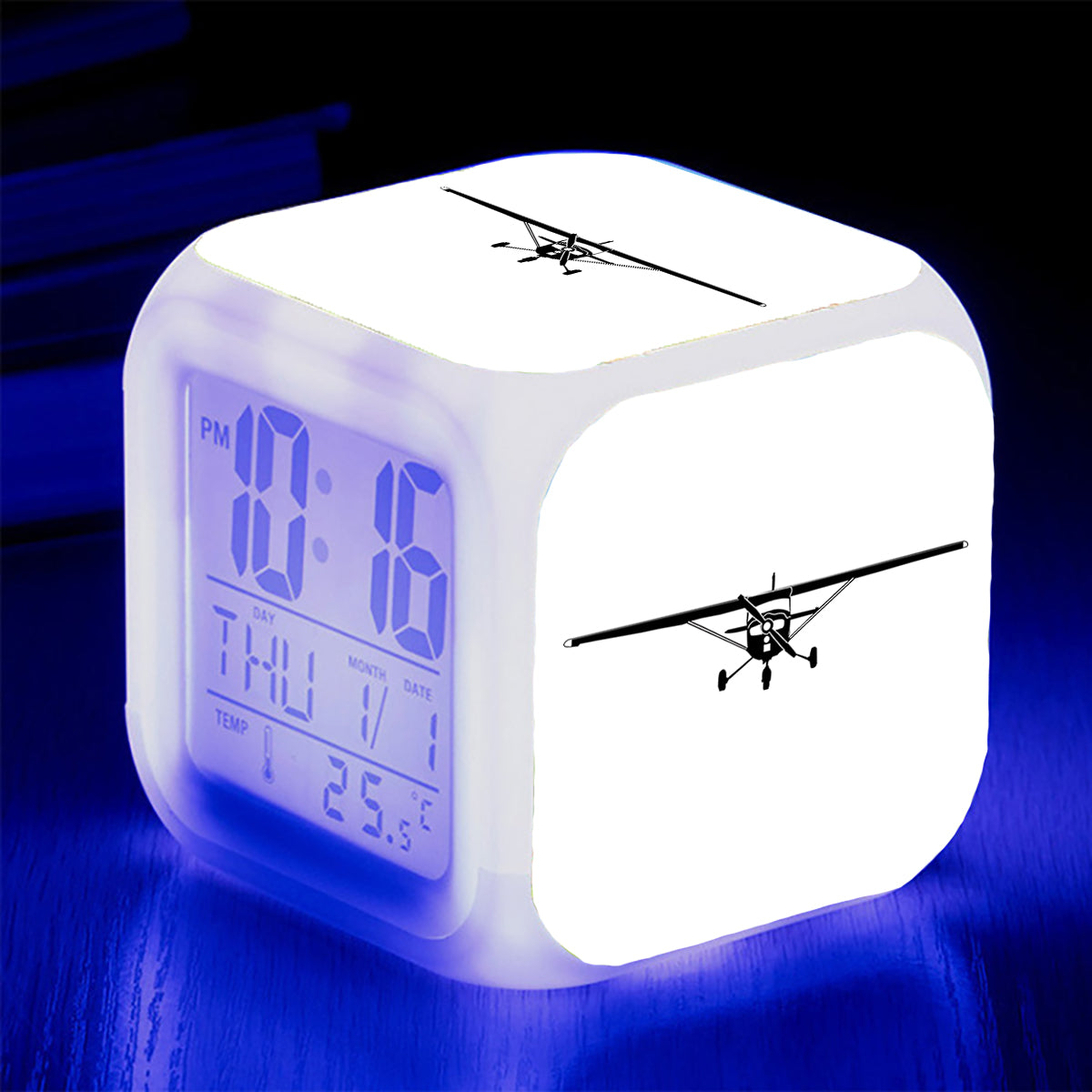 Cessna 172 Silhouette Designed "7 Colour" Digital Alarm Clock