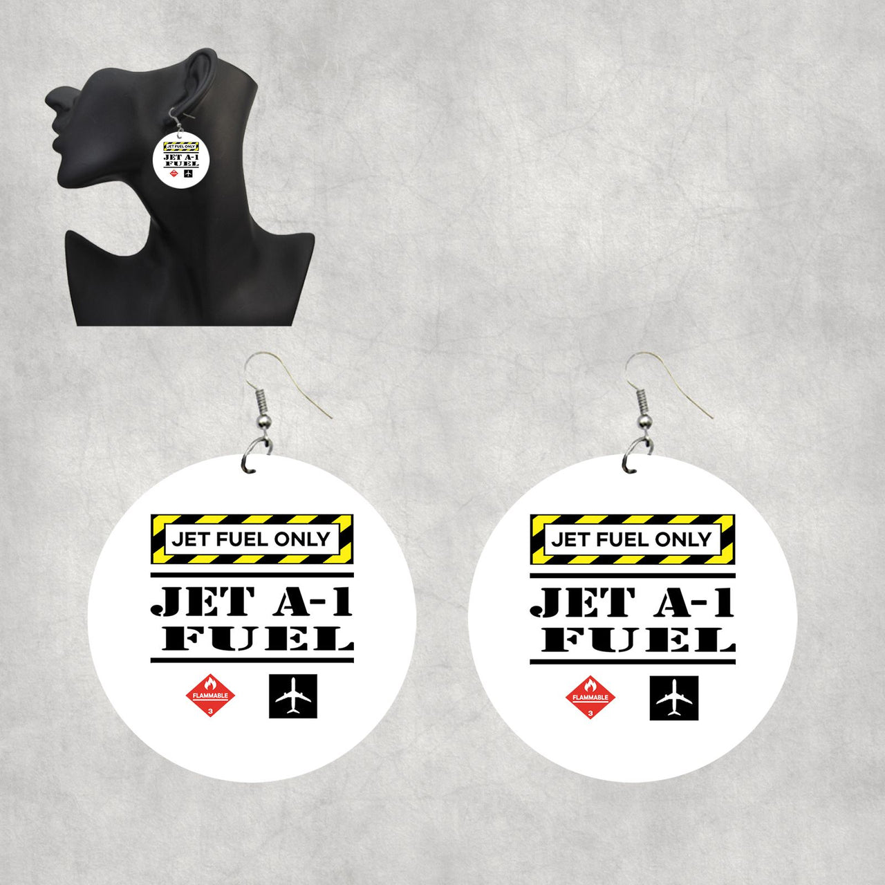 Jet Fuel Only Designed Wooden Drop Earrings