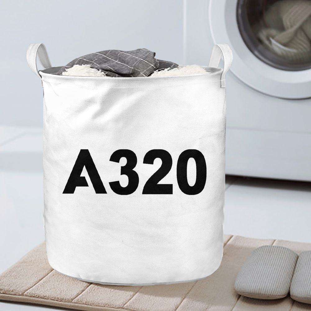 A320 Flat Text Designed Laundry Baskets