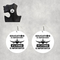 Thumbnail for Flying is Importanter Designed Wooden Drop Earrings