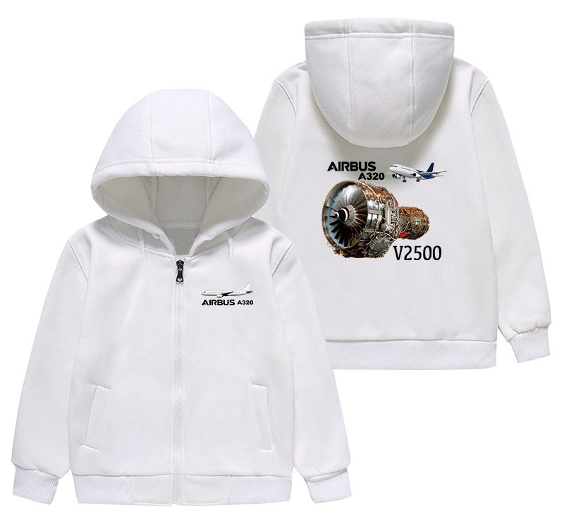 Airbus A320 & V2500 Engine Designed "CHILDREN" Zipped Hoodies