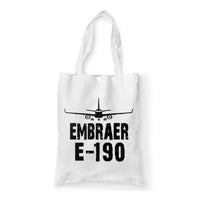 Thumbnail for Embraer E-190 & Plane Designed Tote Bags