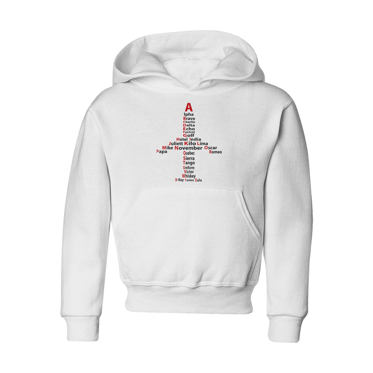 Airplane Shape Aviation Alphabet Designed "CHILDREN" Hoodies