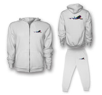 Thumbnail for Multicolor Airplane Designed Zipped Hoodies & Sweatpants Set