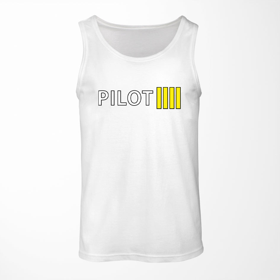 Pilot & Stripes (4 Lines) Designed Tank Tops