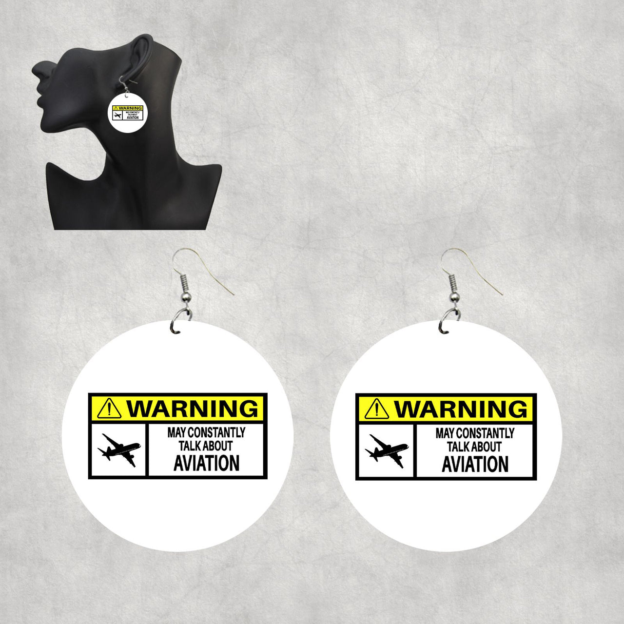 Warning May Constantly Talk About Aviation Designed Wooden Drop Earrings