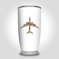 Thumbnail for Colourful Airplane Designed Tumbler Travel Mugs