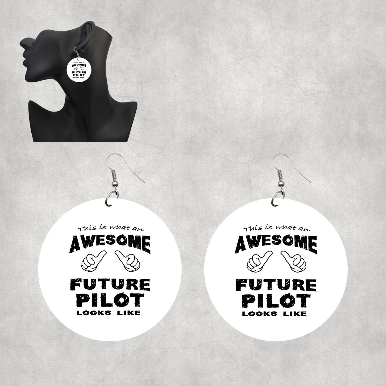 Future Pilot Designed Wooden Drop Earrings