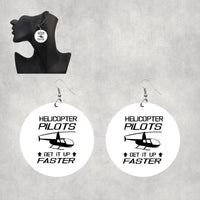 Thumbnail for Helicopter Pilots Get It Up Faster Designed Wooden Drop Earrings