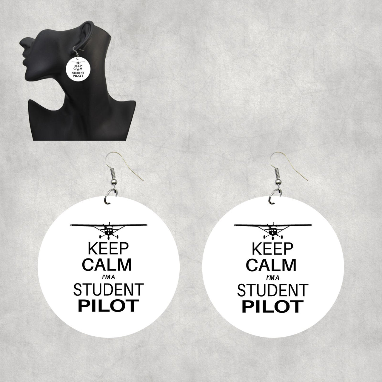 Student Pilot Designed Wooden Drop Earrings