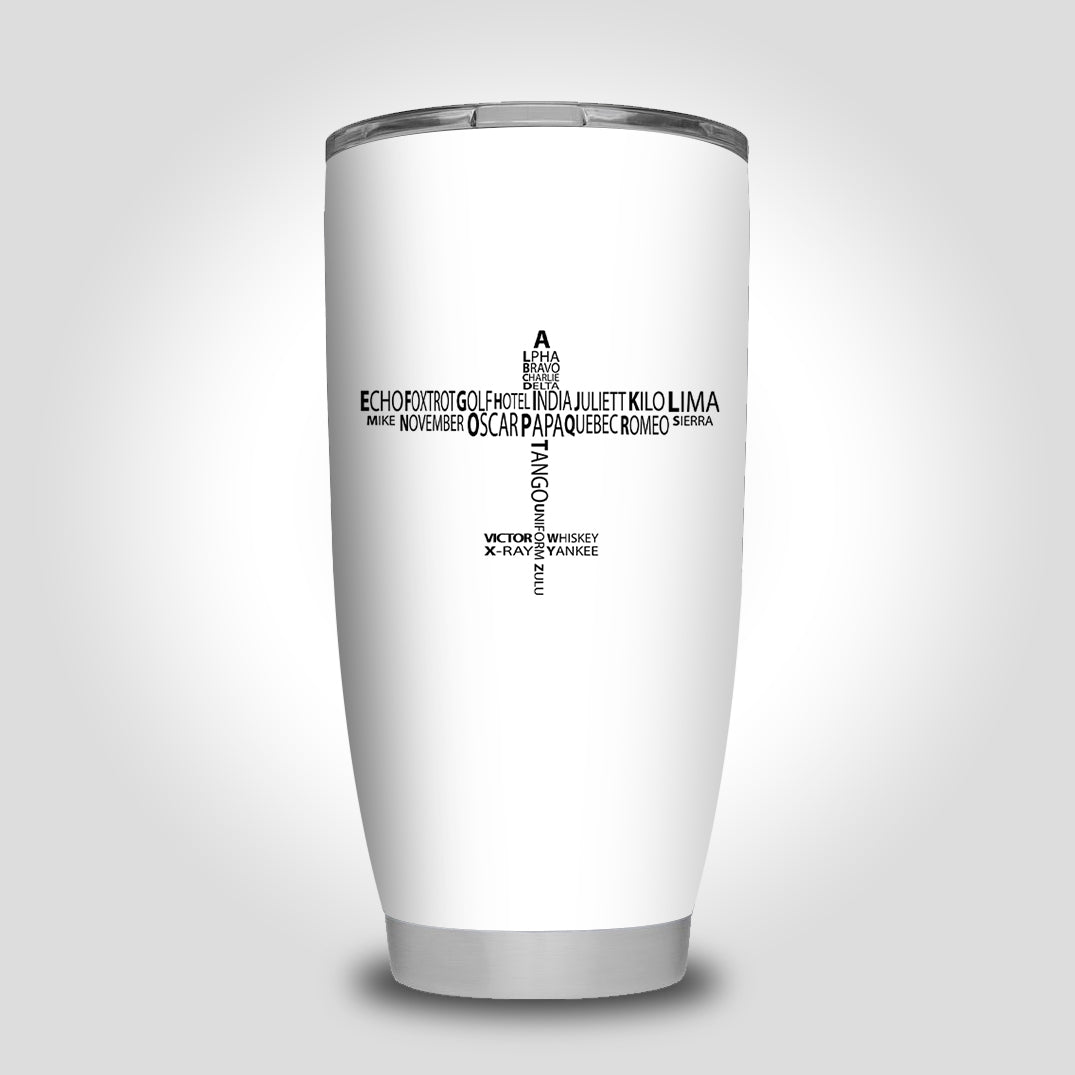 Propeller Shape Aviation Alphabet Designed Tumbler Travel Mugs