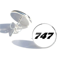 Thumbnail for 747 Flat Text Designed Stud Earrings