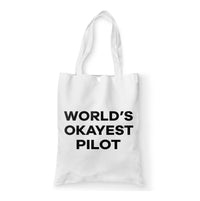 Thumbnail for World's Okayest Pilot Designed Tote Bags