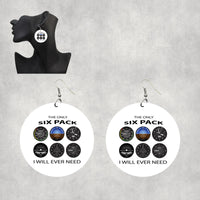 Thumbnail for The Only Six Pack I Will Ever Need Designed Wooden Drop Earrings