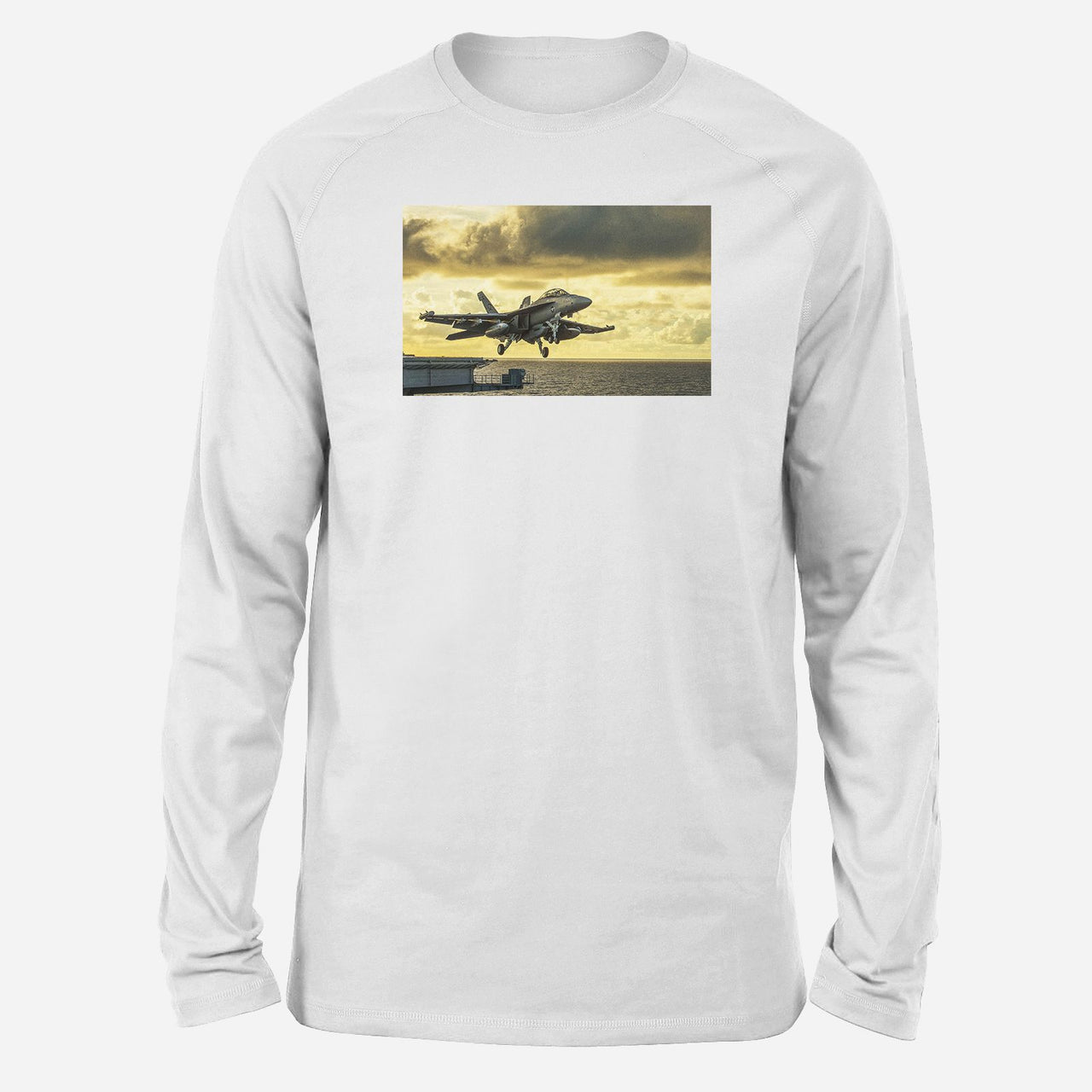 Departing Jet Aircraft Designed Long-Sleeve T-Shirts