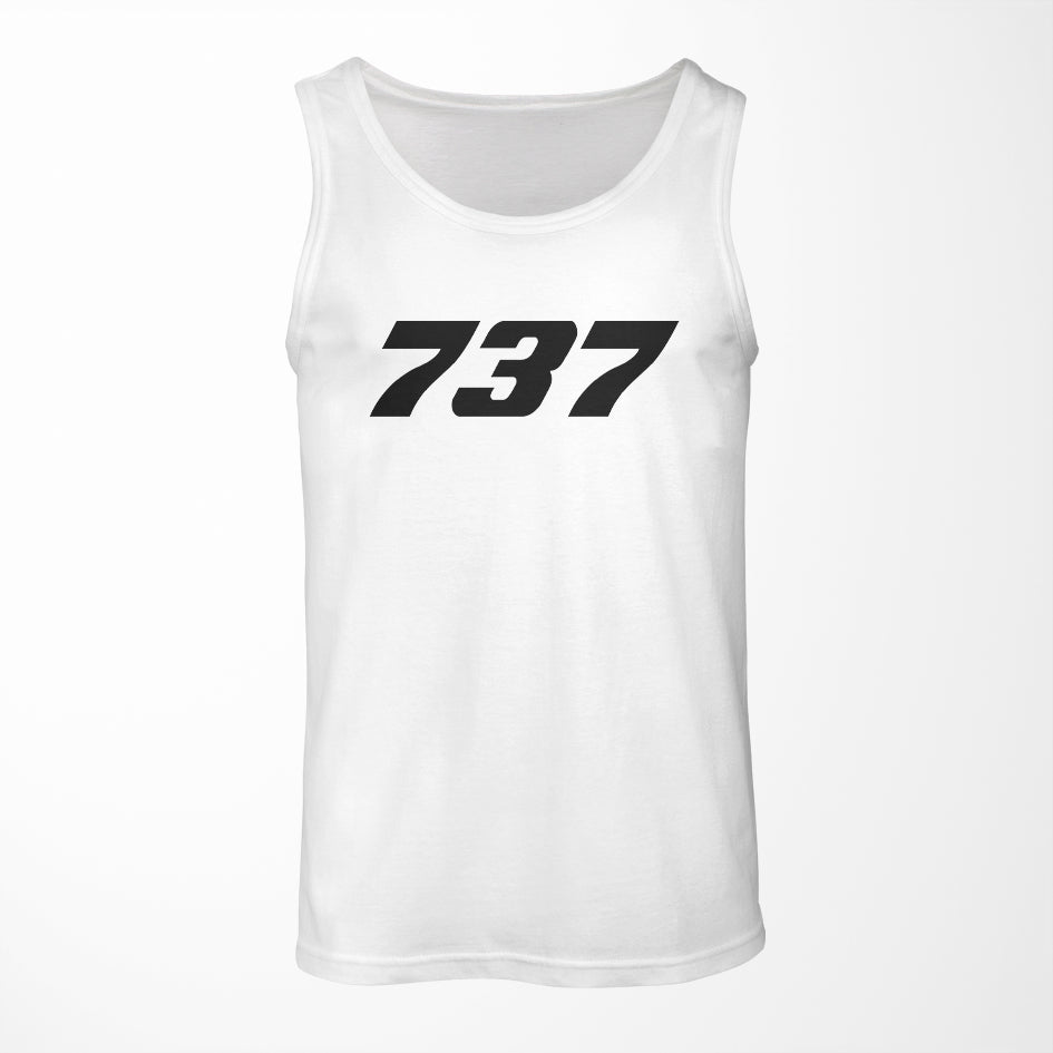 737 Flat Text Designed Tank Tops
