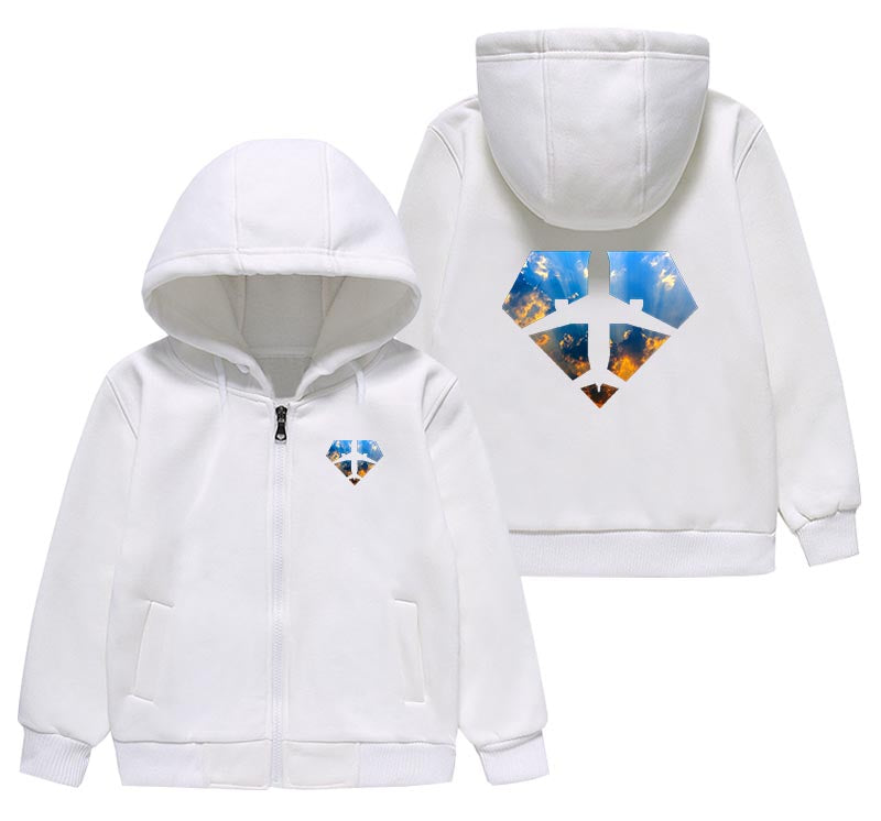 Supermen of The Skies (Sunrise) Designed "CHILDREN" Zipped Hoodies