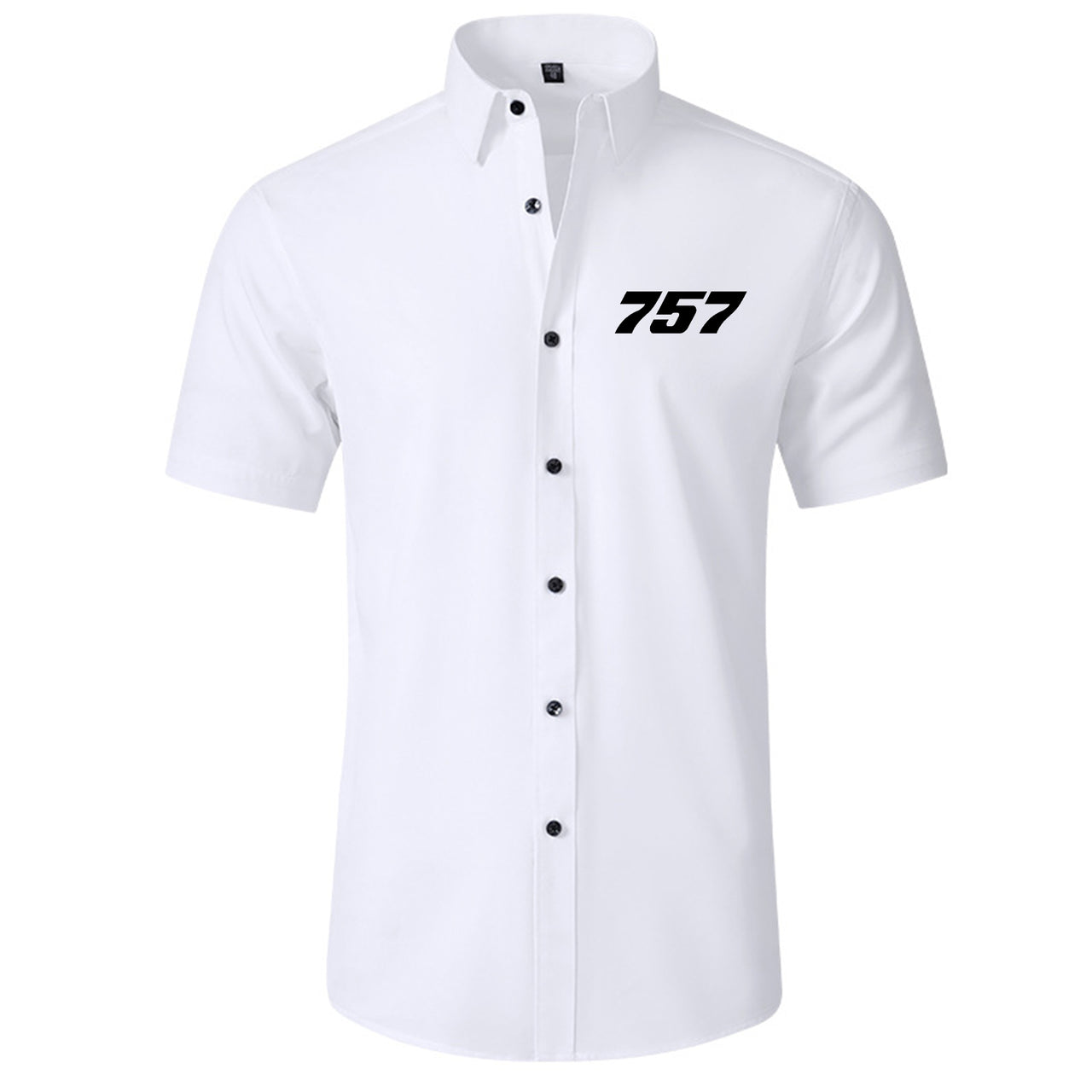 757 Flat Text Designed Short Sleeve Shirts