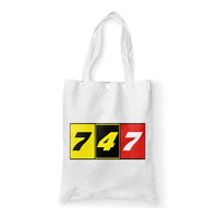 Thumbnail for Flat Colourful 747 Designed Tote Bags