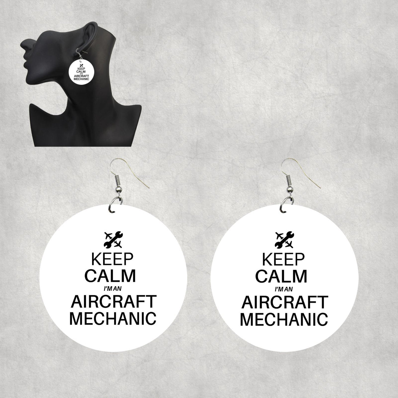 Aircraft Mechanic Designed Wooden Drop Earrings