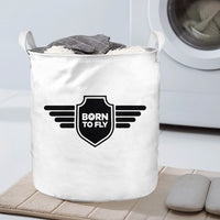 Thumbnail for Born To Fly & Badge Designed Laundry Baskets