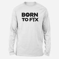 Thumbnail for Born To Fix Airplanes Designed Long-Sleeve T-Shirts