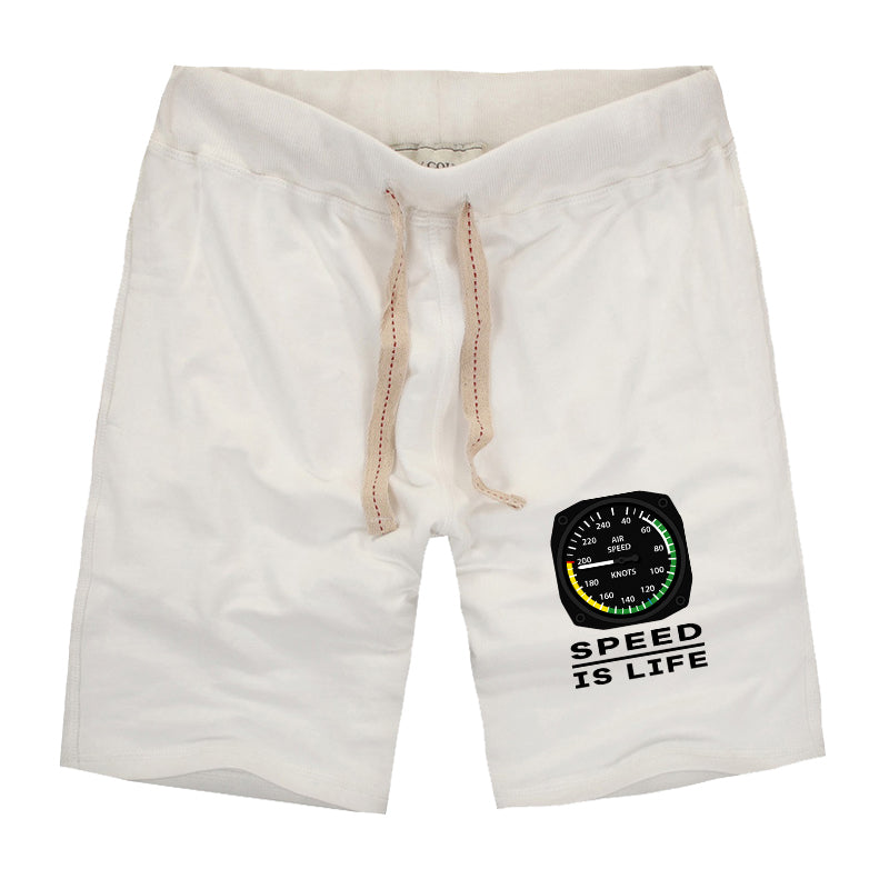 Speed Is Life Designed Cotton Shorts