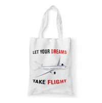 Thumbnail for Let Your Dreams Take Flight Designed Tote Bags