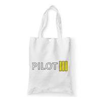 Thumbnail for Pilot & Stripes (3 Lines) Designed Tote Bags