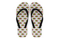 Thumbnail for Flat Colourful 747 Designed Slippers (Flip Flops)