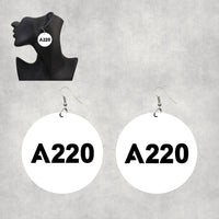 Thumbnail for A220 Flat Text Designed Wooden Drop Earrings