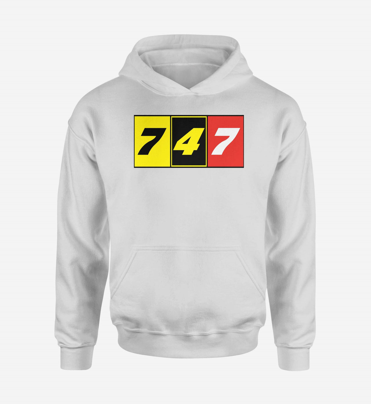 Flat Colourful 747 Designed Hoodies