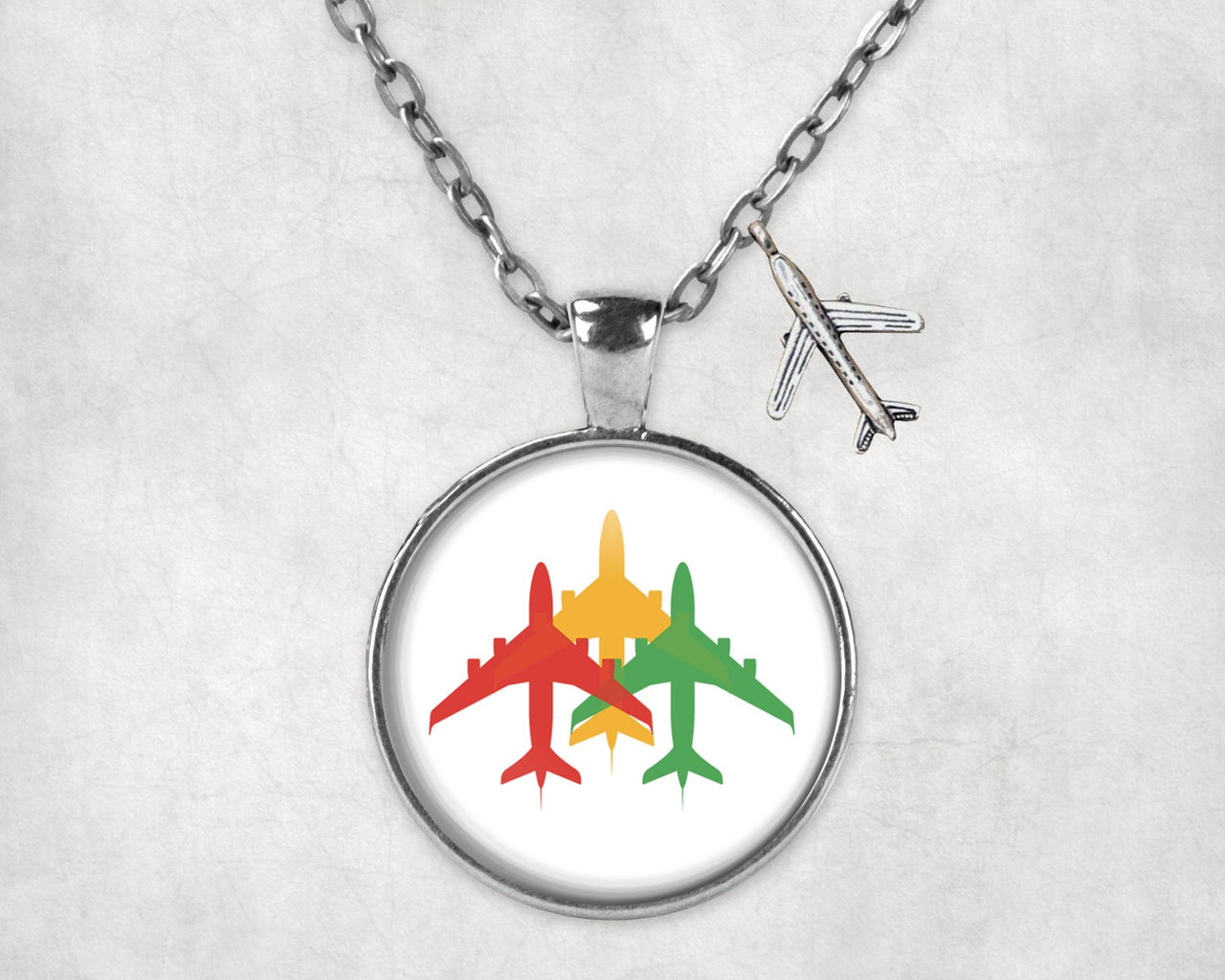 Colourful 3 Airplanes Designed Necklaces