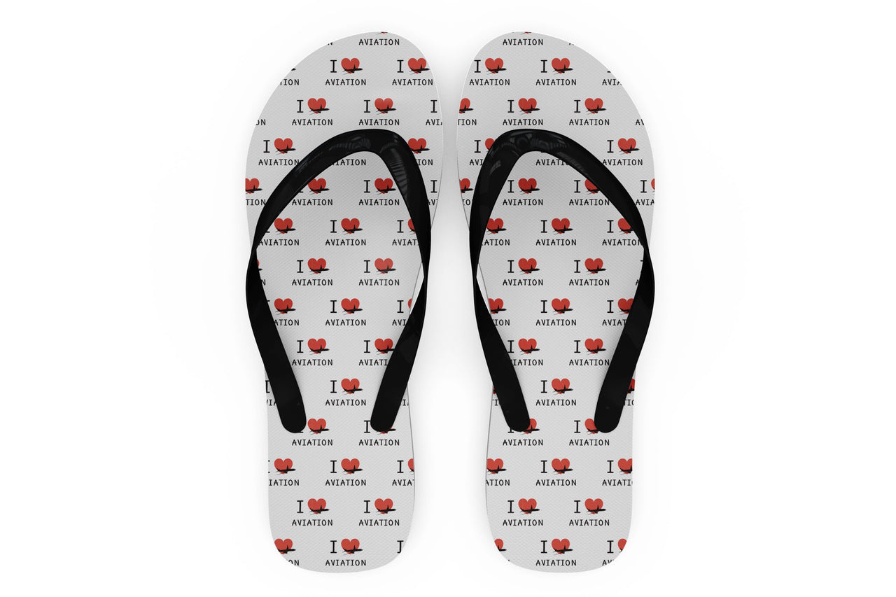 I Love Aviation Designed Slippers (Flip Flops)
