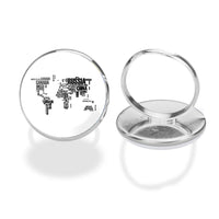 Thumbnail for World Map (Text) Designed Rings