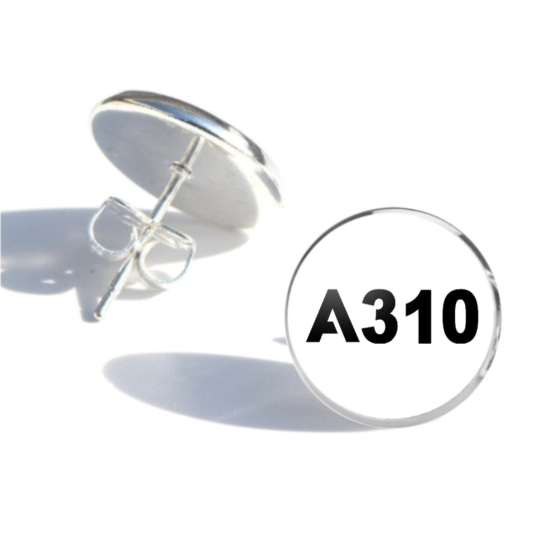 A310 Flat Text Designed Stud Earrings