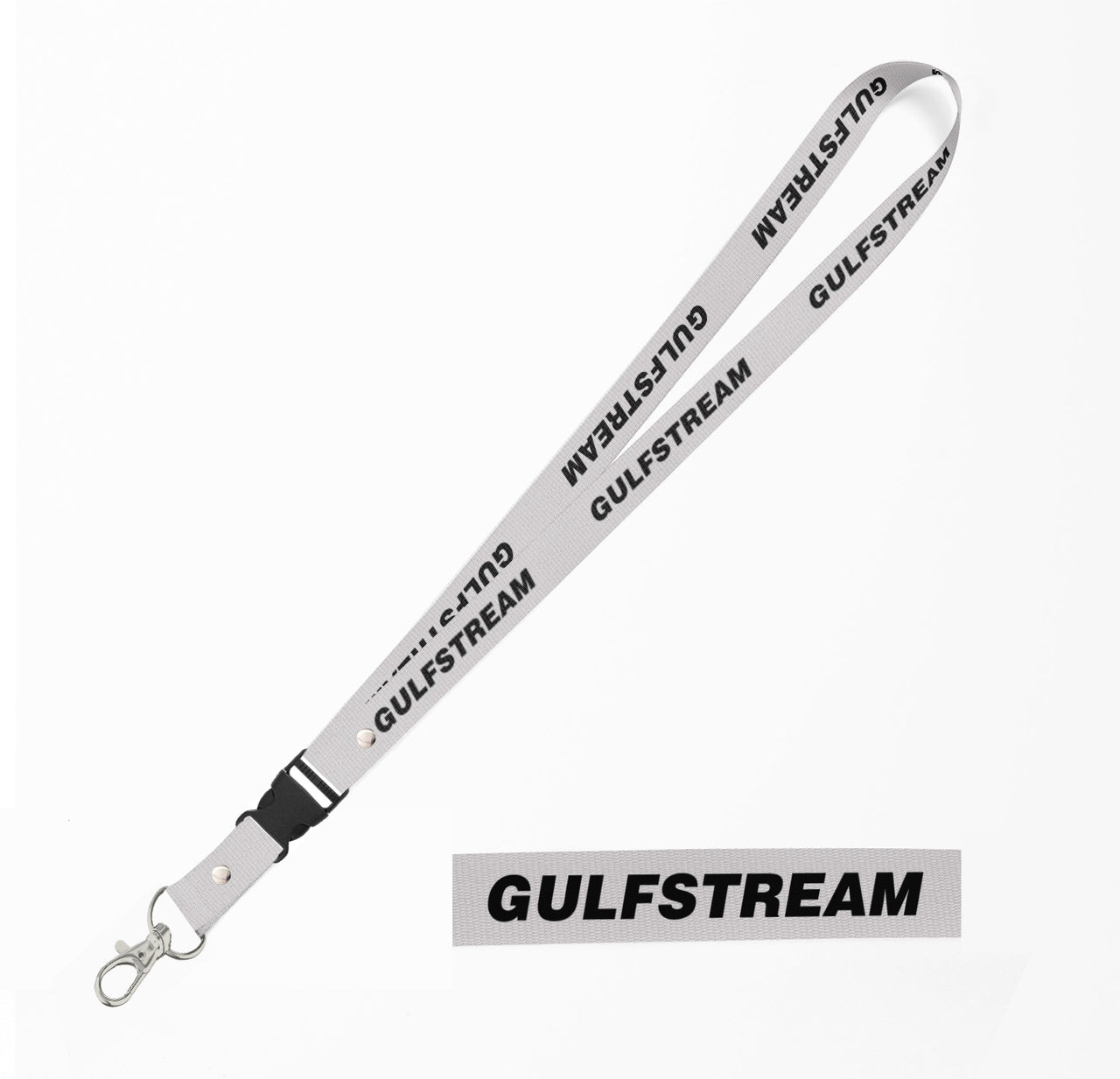 Gulfstream & Text Designed Detachable Lanyard & ID Holders
