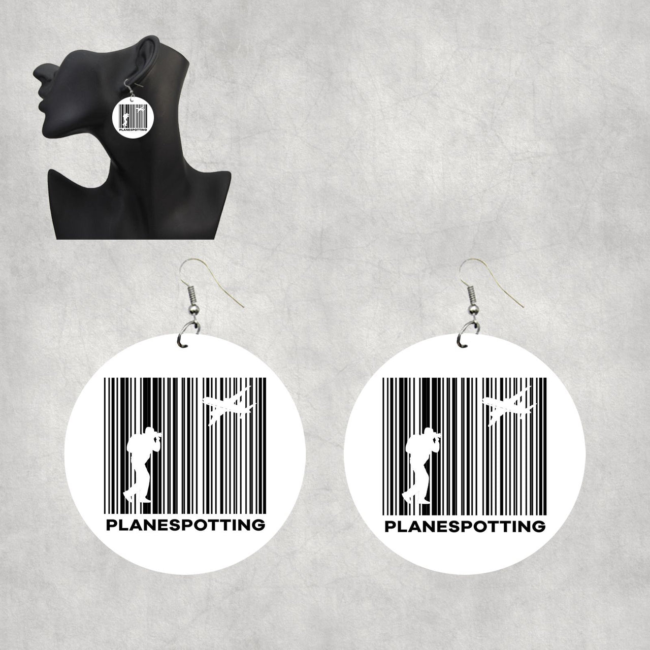 Planespotting Designed Wooden Drop Earrings