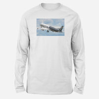 Thumbnail for Departing Airbus A350 (Original Livery) Designed Long-Sleeve T-Shirts