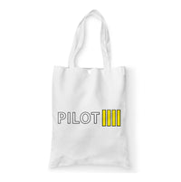 Thumbnail for Pilot & Stripes (4 Lines) Designed Tote Bags