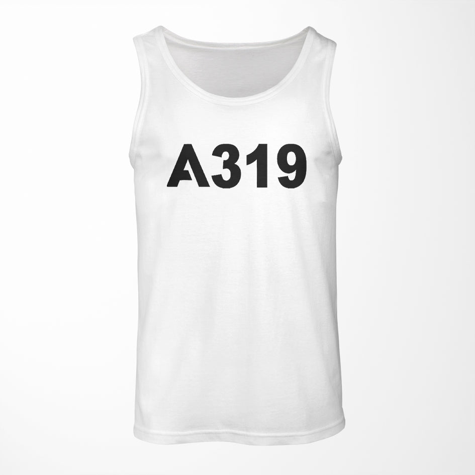 A319 Flat Text Designed Tank Tops