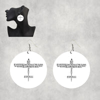 Thumbnail for Propeller Shape Aviation Alphabet Designed Wooden Drop Earrings