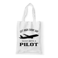 Thumbnail for Get High Every Day Sleep With A Pilot Designed Tote Bags