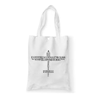 Thumbnail for Propeller Shape Aviation Alphabet Designed Tote Bags