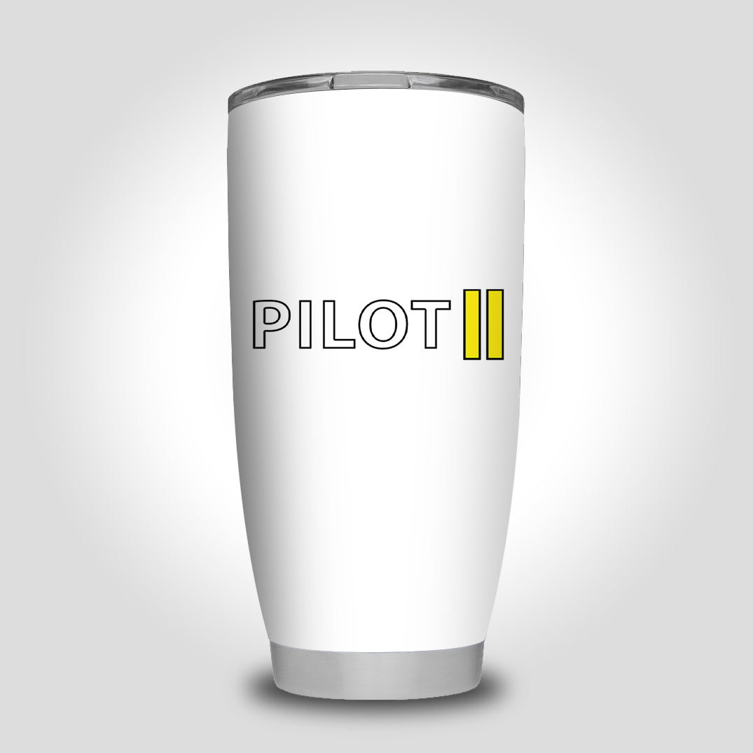Pilot & Stripes (2 Lines) Designed Tumbler Travel Mugs